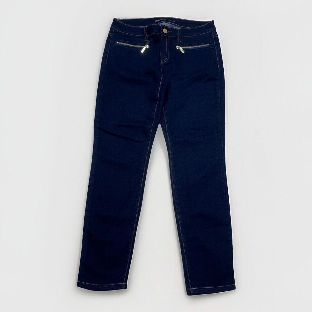 Michael Kors Jeans Womens 6 Skinny Dark Blue Denim Stretch Measures 31 x 28